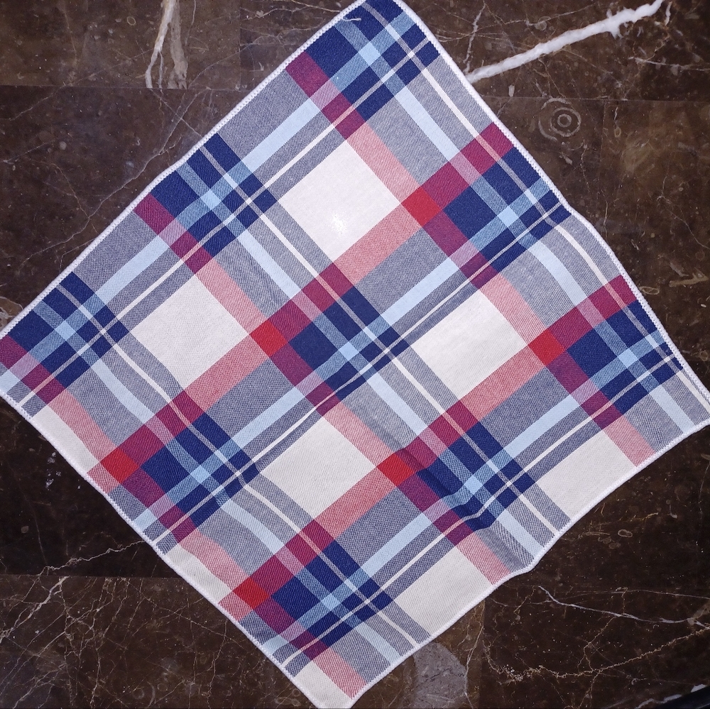 Brand New Men’s Pocket Square – Blue Red 🆕 Fancy Wedding Prom Accessories